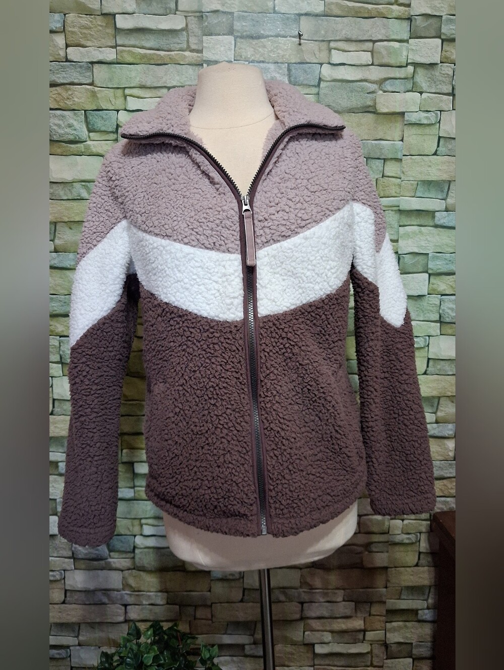 Cozy Colorblock Sherpa Jacket Multicolor Cozy Medium